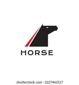 head horse geometric flat modern logo design vector