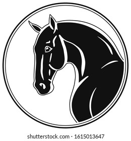 Head of a horse inscribed in a circle
