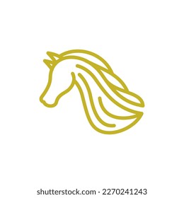 Head horse line modern creative logo design