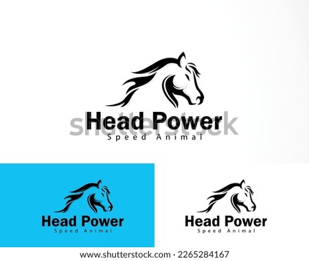 head horse logo creative strong speed power black vector