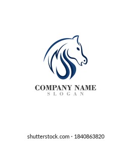 Head Horse logo design concept simple graphic template vector