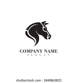 Head Horse logo design concept simple graphic template vector