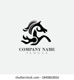 Head Horse logo design concept simple graphic template vector