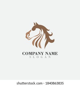 Head Horse logo design concept simple graphic template vector
