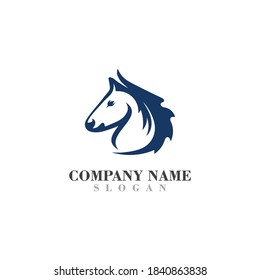 Head Horse logo design concept simple graphic template vector