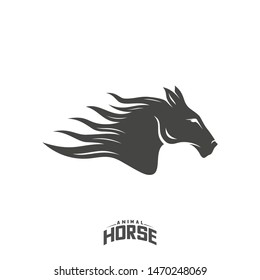 Head Horse logo design vector. Horse Fire logo template. Illustration Vector