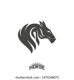 Head Horse logo design vector. Horse Fire logo template. Illustration Vector