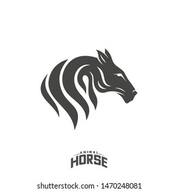 Head Horse logo design vector. Horse Fire logo template. Illustration Vector