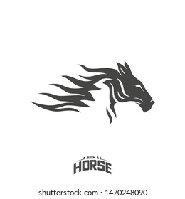 Head Horse logo design vector. Horse Fire logo template. Illustration Vector