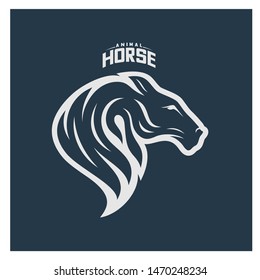 Head Horse logo design vector. Horse Fire logo template. Illustration Vector