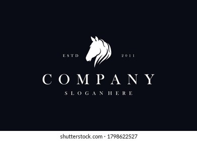 head horse logo design vector template