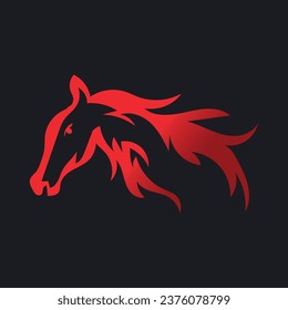 diseño de ilustración de icono de caballo de cabeza