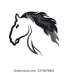 head horse logo icon vector illustration template design