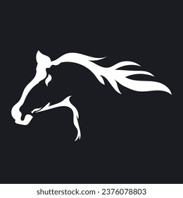 diseño de ilustración de icono de caballo de cabeza