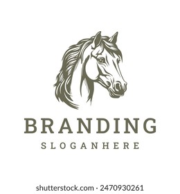Diseño de Vector de Plantilla de logotipo de caballo	