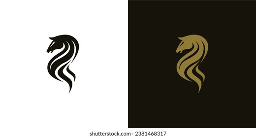 vectorial del logotipo del caballo de cabeza