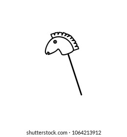 head of a horse on a stick icon. Element of baby and toys for mobile concept and web apps. Thin line  icon for website design and development, app development. Premium icon on white background
