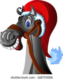 head of horse on white background