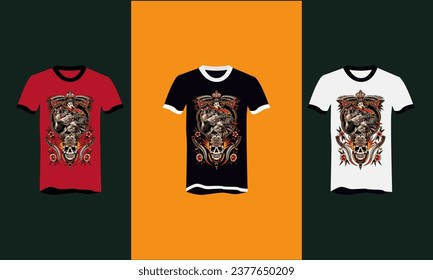 head horse and skull vector t shirt design