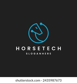 Head Horse Technology Logo Design.