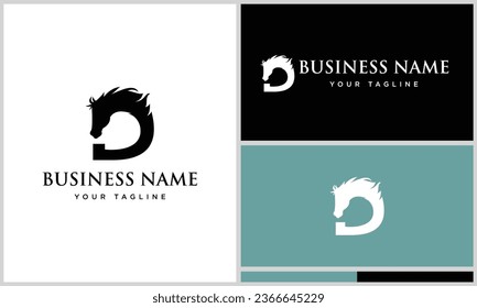 head horse vector logo initial