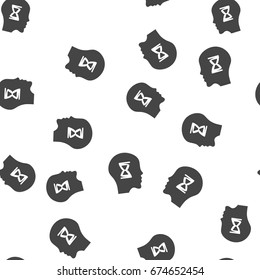Head with hourglass seamless pattern. Vector illustration for backgrounds