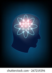head of the human mind, consciousness, imagination, science and creativity