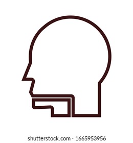 diseño de ilustración vectorial de la línea de la parte del cuerpo del perfil humano