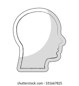 head human profile isolated icon vector illustration design