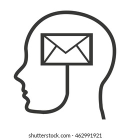 head human profile tech icon vector illustration design