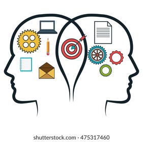 head human profile think icon vector illustration, EPS10