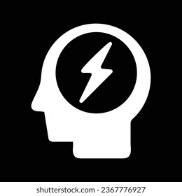 Head of human robotic icon illustration. High quality black style symbol