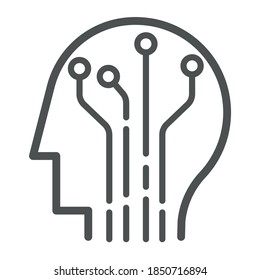 Head human smart technology logo vector. Brain human artificial logo type, icon vector, smart tech logo vector. AI concept logo. EPS 10