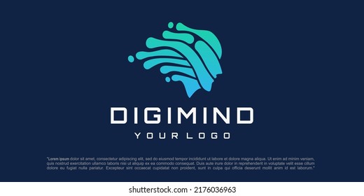 head human smart technology logo logo design template.