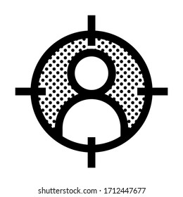 Head Hunter. Find Employee. Icon Filled with Dots.