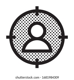 Head Hunter.  Icon Filled with Dots.