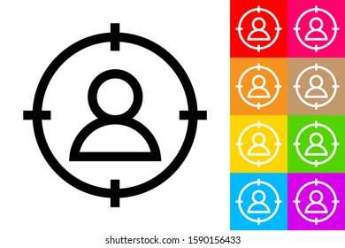 Head Hunter. Line Icon With Different Color Background.