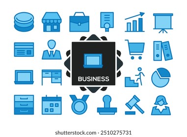 head hunting business icons set, Included icons as Briefcase, Target, Calendar and more symbols collection, logo isolated vector illustration