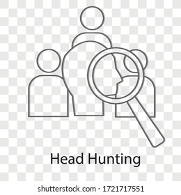 Head hunting concept on transparency background. Creative idea design.Flat vector illustration for template, brochure or presentation.