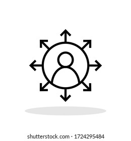 Icono de caza de cabezales en estilo plano. Obtén un símbolo de trabajo para tu diseño de sitio web, logotipo, aplicación, interfaz de usuario Vector EPS 10.	
