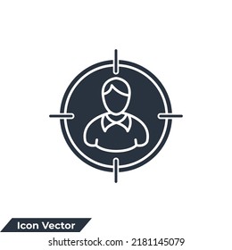 head hunting icon logo vector illustration. target people symbol template for graphic and web design collection