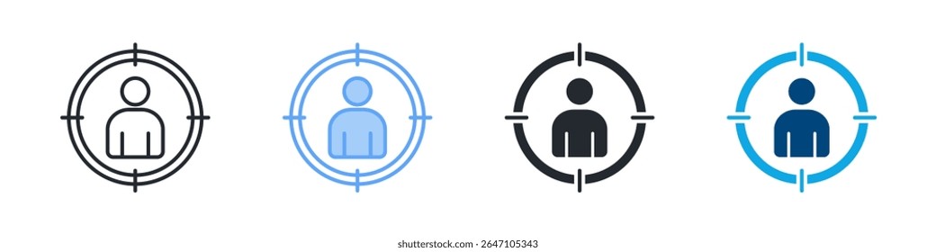 Head Hunting Icon Set Multiple Style. Designed In Outline, Blue, Glyph, Dual Tone