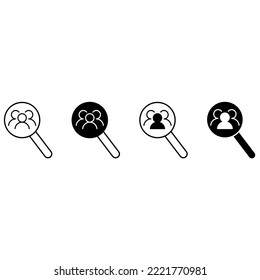 Head hunting icon vector set. HR illustration sign collection. job search symbol or logo.