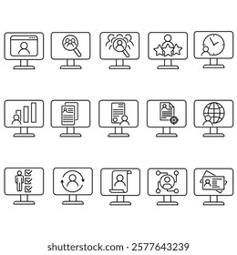 Head hunting icon vector set. HR illustration sign collection. job search symbol or logo.