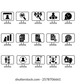Head hunting icon vector set. HR illustration sign collection. job search symbol or logo.