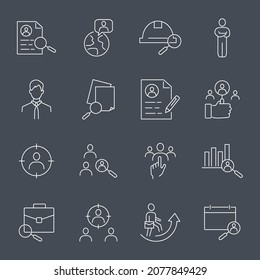 Head hunting icons set. Head hunting pack symbol vector elements for infographic web