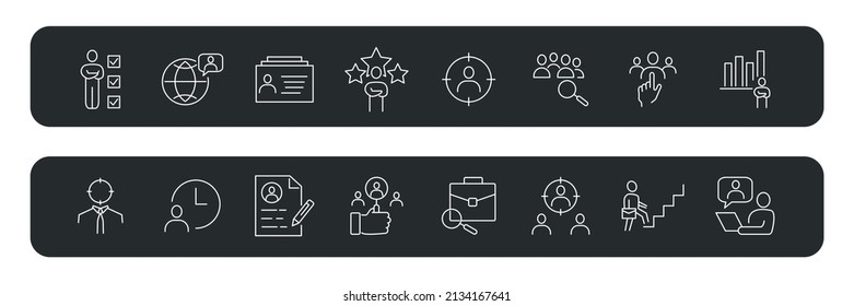 Head hunting  icons set . Head hunting  pack symbol vector elements for infographic web