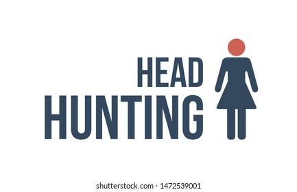 head hunting text with female silhouette