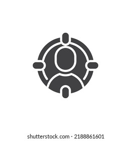 Head hunting vector icon. filled flat sign for mobile concept and web design. Human resource glyph icon. Symbol, logo illustration. Vector graphics