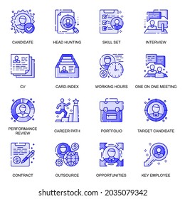 head hunting web flat line icons se